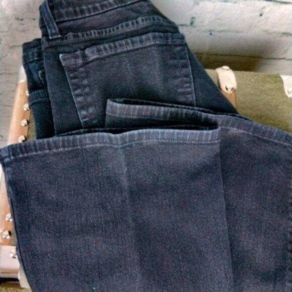 NYDJ Straight Leg Tummy Tuck High Waisted Straight Leg Jeans Black Size 4P - Picture 3 of 7